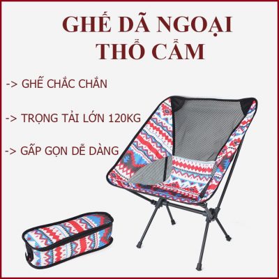 Ghế thổ cẩm phượt du lịch câu cá dã ngoại siêu gọn, cắm trại, outdoor