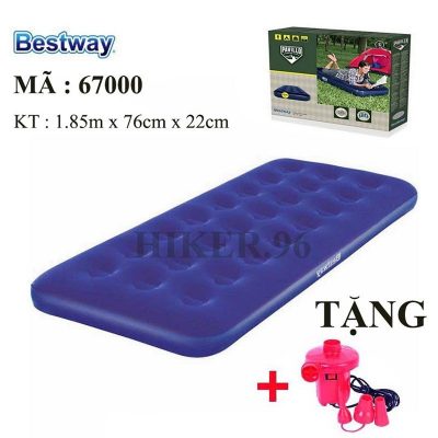 Đệm Hơi Đệm Hơi Cao Cấp Bestway Kèm Bơm Điện 2 Chiều- MÃ SP 67000: 185*76*22 cm